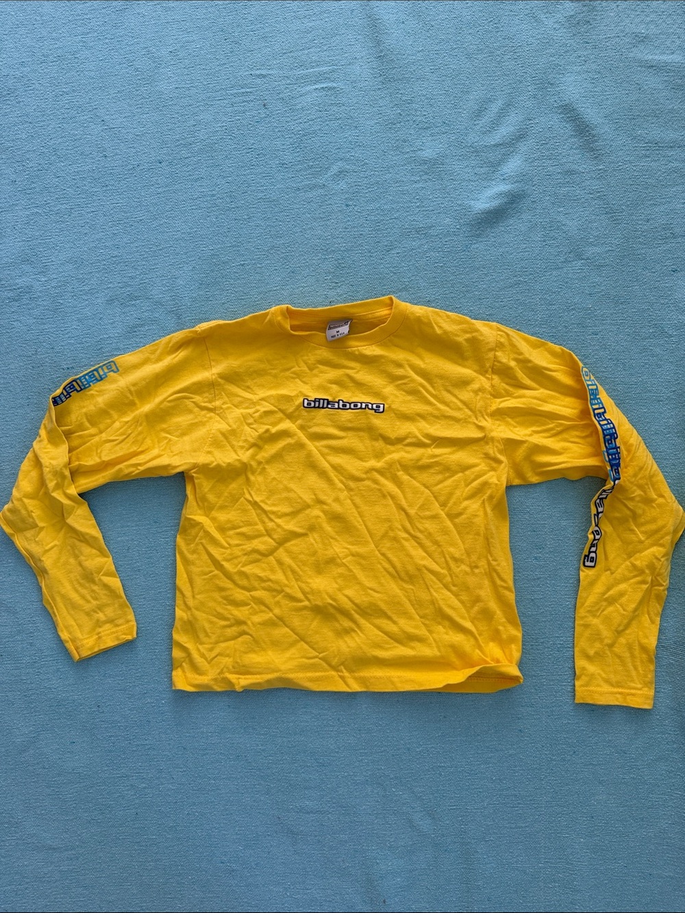 Billabong Yellow Long Sleeve Logo Tee with Sleeve Graphics